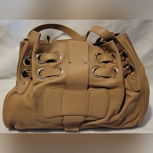 Jimmy Choo Ramona Shoulder bag, silver hardware. Carmel color